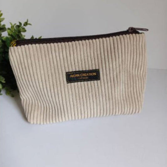 Trousse en velours côtelé